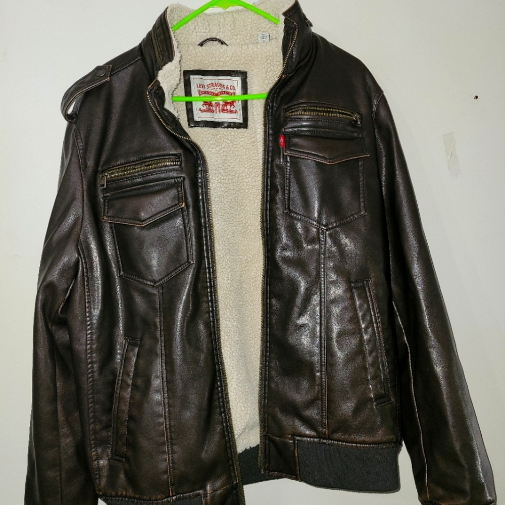 Levi Strauss leather coat size medium